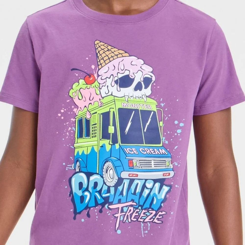 Cat & Jack Purple Ice Cream Truck Tee - Picture 2 of 4